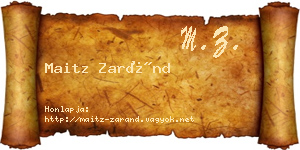 Maitz Zaránd névjegykártya